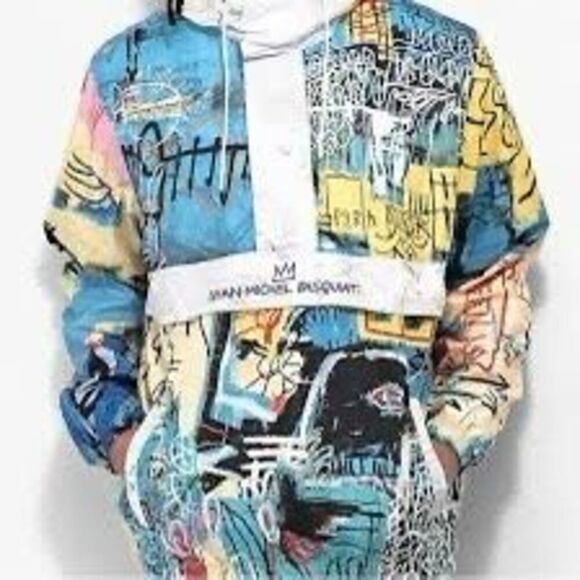 Jean Michel Basquiat + Members Only Mens Sz S Windbreaker Hoodie Limited Edition - Picture 2 of 13